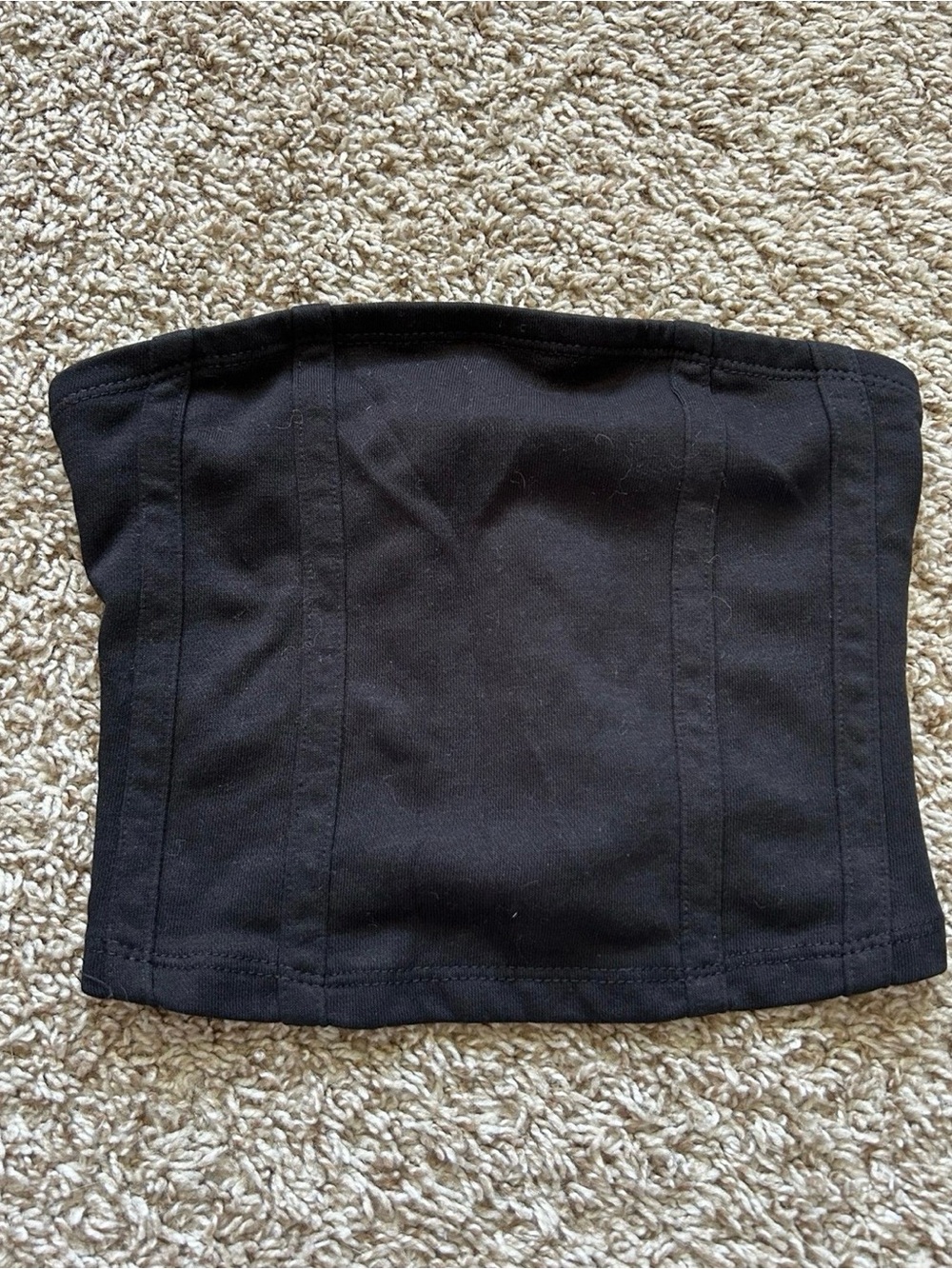 Black Strapless Crop Top